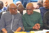 Renewed Bromance: Fubara follows Wike to uncle's burial ceremony in Rivers [PHOTOS]