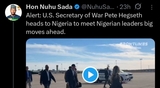 FACT-CHECK: Is U.S. War Secretary Pete Hegseth Visiting Nigeria?