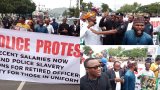 PHOTOS: IGP moves to calm retired officers as protest at National Assembly sparks tension